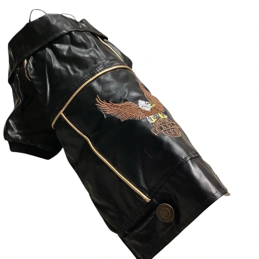 Dog Vest Biker Buddy Black Dawg Jacket with Eagle Patch BRAND NEW   Size Medium